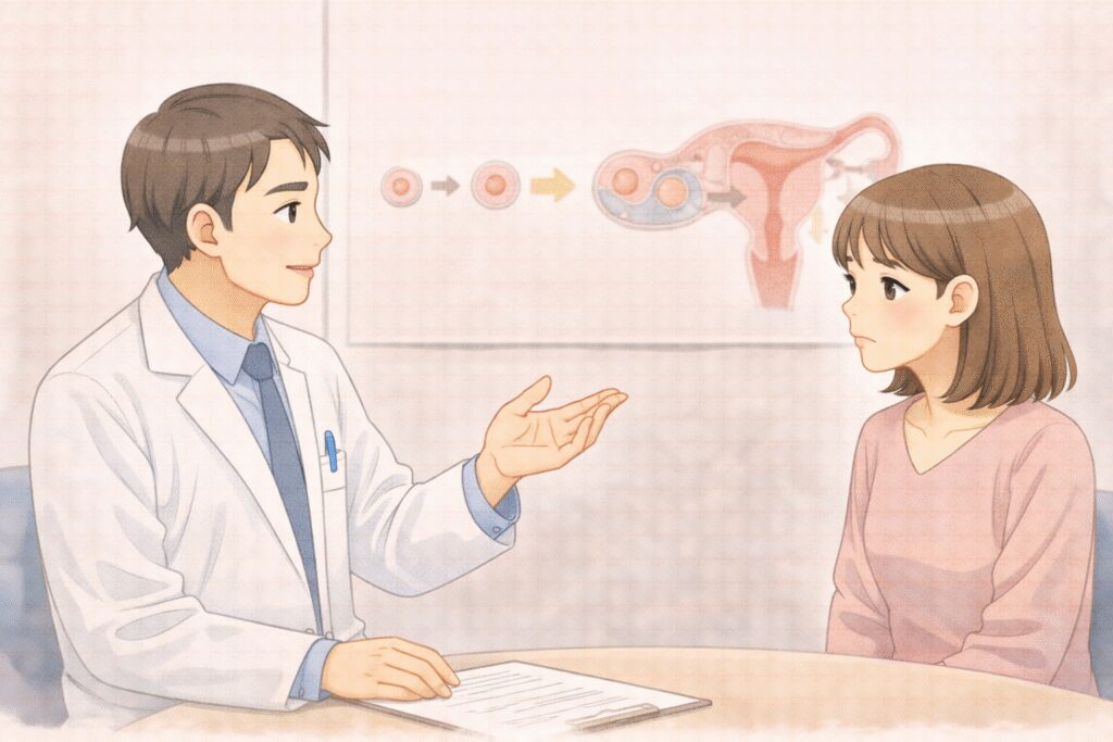 患者さんに説明する医師